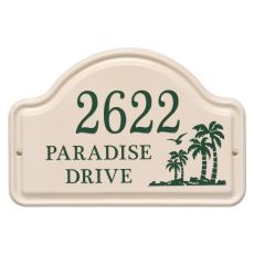 Personalized Palm Ceramic Arch, Bristol Plaque With Green Etching
