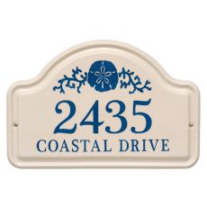 Personalized Sand Dollar Arch Plaque, Bristol Plaque With Dark Blue Etching