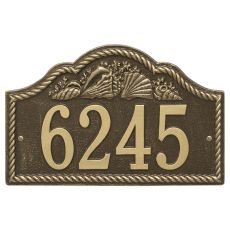 Personalized Rope Shell Arch Plaque Wall, Antique Brass