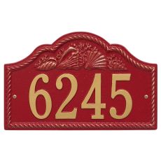 Personalized Rope Shell Arch Plaque Wall, Red / Gold