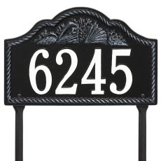 Personalized Rope Shell Arch Plaque Lawn, Black / White