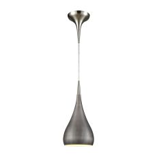 Lindsey 1 Light Pendant In Satin Nickel With Weathered Zinc Shade