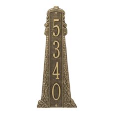 Personalized Lighthouse Vertical - Grande Plaque, Antique Brass