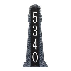Personalized Lighthouse Vertical - Grande Plaque, Black / White