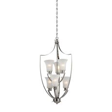 Foyer Collection 6 Light Chandelier In Brushed Nickel