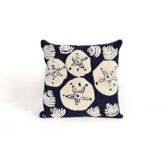 Liora Manne Frontporch Shell Toss Indoor/Outdoor Pillow - Navy, 18" Square