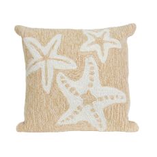 Liora Manne Frontporch Starfish Indoor/Outdoor Pillow - Natural, 18" Square