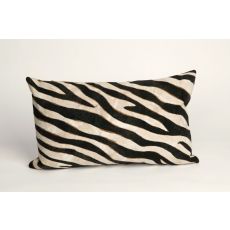 Liora Manne Visions I Zebra Indoor/Outdoor Pillow - Black, 12" By 20"