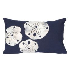 Liora Manne Visions I Sand Dollar Indoor/Outdoor Pillow Navy 12"X20"