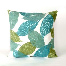 Liora Manne Visions I Mystic Leaf Indoor/Outdoor Pillow - Blue, 20" Square