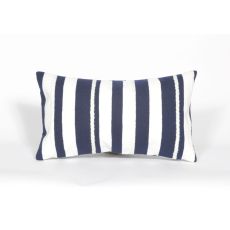 Liora Manne Visions Ii Marina Stripe Indoor/Outdoor Pillow - Navy, 12" By 20"