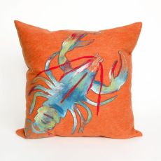 Liora Manne Visions Ii Lobster Indoor/Outdoor Pillow - Orange, 20" Square