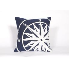 Liora Manne Visions Ii Compass Indoor/Outdoor Pillow - Navy, 20" Square