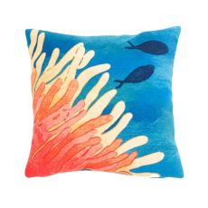 Liora Manne Visions Iii Reef & Fish Indoor/Outdoor Pillow Coral 20" Square