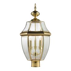 Ashford 3 Light Exterior Post Lantern In Antique Brass