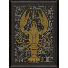 The Lobster Quadrille -On Black- Framed Art