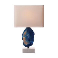 Minoa 1 Light Table Lamp In Blue Agate And Marble