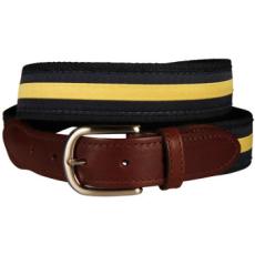 Classic Yellow Stripe On Navy Belt