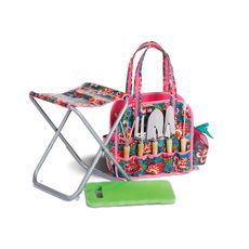 Madeline Turquoise Trellis Deluxe Garden Tote