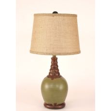 Coastal Lamp Round Accent Lamp W/ Ribbed Neck - Aged Seagrass