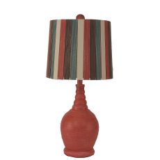 Coastal Lamp Round Accent Lamp W/ Ribbed Neck - Weathered Coral