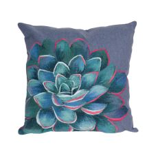 Liora Manne Visions III Succulent Indoor/Outdoor Pillow Blue 20" Square