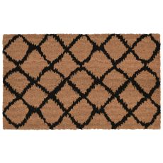 Liora Manne Natura Ikat Lattice Indoor/Outdoor Mat Black 18"X30"