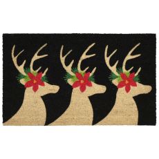 Liora Manne Natura Deer Indoor/Outdoor Mat Black 18"X30"