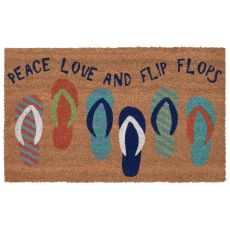 Liora Manne Natura Flip Flops Indoor/Outdoor Mat Blue 18"X30"
