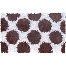 Polkamania Brown/White Shag Rug, 4.7 X 7.7