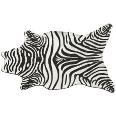 Zebra Black Shaped Hook Rug, 8 X 10Shaped