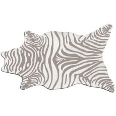 Zebra Grey Shaped Hook Rug, 5 X 8Shaped