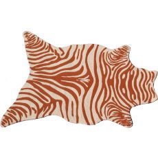 Zebra Melon Shaped Hook Rug, 8 X 10