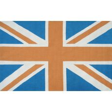 Union Jack Orange Hook Rug, 5 X 8