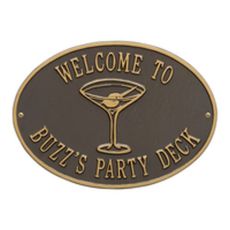 Personalized Martini Plaque, Bronze / Gold
