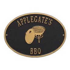 Personalized Charcoal Grill Plaque, Black / Gold