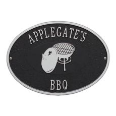 Personalized Charcoal Grill Plaque, Black / Silver