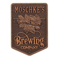 Custom Original Recipe Brewing Company Beer Plaque, Oil Rubbed Bronze