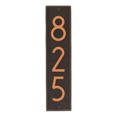Delaware Modern Personalized Vertical Wall Plaque, Aged Bronze