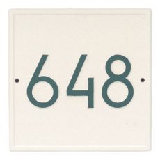 Square Modern Personalized Wall Plaque, White/Black