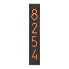 Vertical Modern Personalized Wall Plaque , Aged Bronze