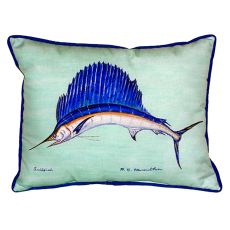 Sailfish - Teal Large Indoor/Outdoor Pillow 16X20