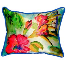 Lighthouse And Florals Large Indoor/Outdoor Pillow 16X20