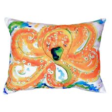 Orange Octopus No Cord Pillow 16X20