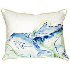 Betsy'S Dolphins Extra Large Zippered Pillow 20X24