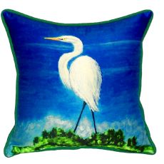 Great Egret Extra Large Zippered Pillow 22X22
