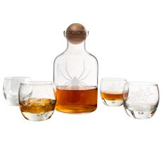 Personalized Toxic Spider Glass Decanter With Wood Stopper Set