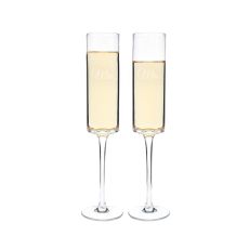 Mrs. & Mrs. Contemporary Champagne Flutes