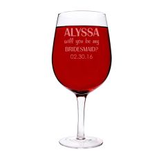 Personalized Will You Be My Matron Of Honor? 25 Oz. Xl Wine Glass
