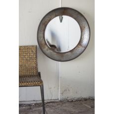 Round Natural Metal Mirror